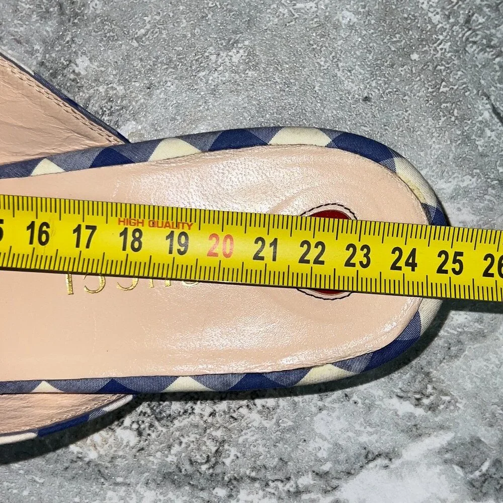 Gucci Princetown Horsebit Mules White Blue Plaid Fabric 4.5 UK 7.5 US 37.5 EUR - Picture 12 of 12